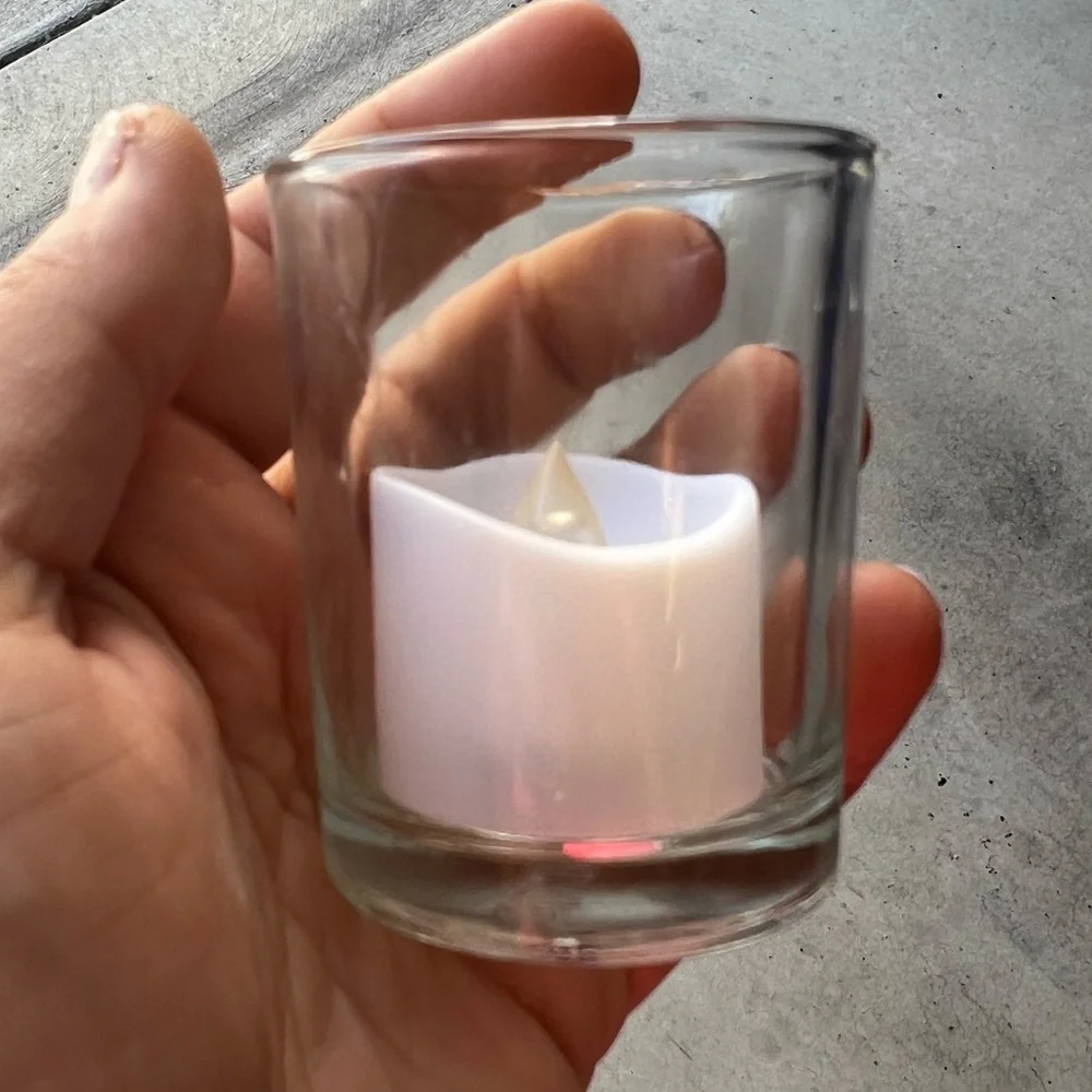 108 LED Tea Lights and Glass Votives